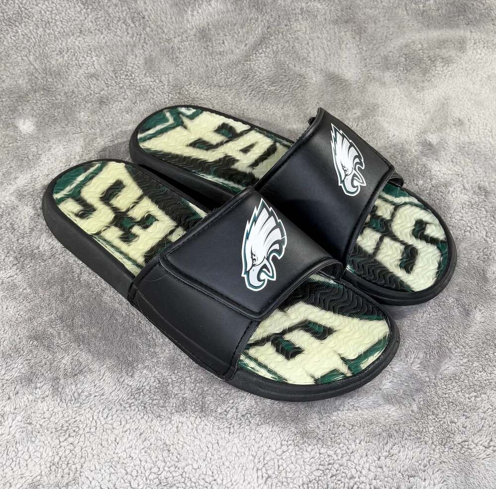 Forever Collectibles Philadelphia Eagles NFL Adjustable Slide Ons Black 11-12